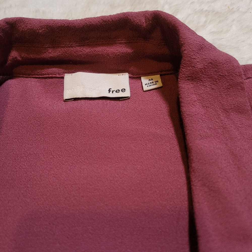 Aritzia Wilfred The Tie Front Cropped Blouse in Dusty Rose Sz M - Picture 3 of 8